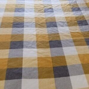 Extra-Long Yellow Plaid Tied Fleece Blanket